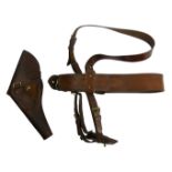 World War I British Army officers Sam Browne 32" belt and strap with sword holder along with an