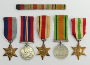 World War II medal group with Africa and Italy stars.