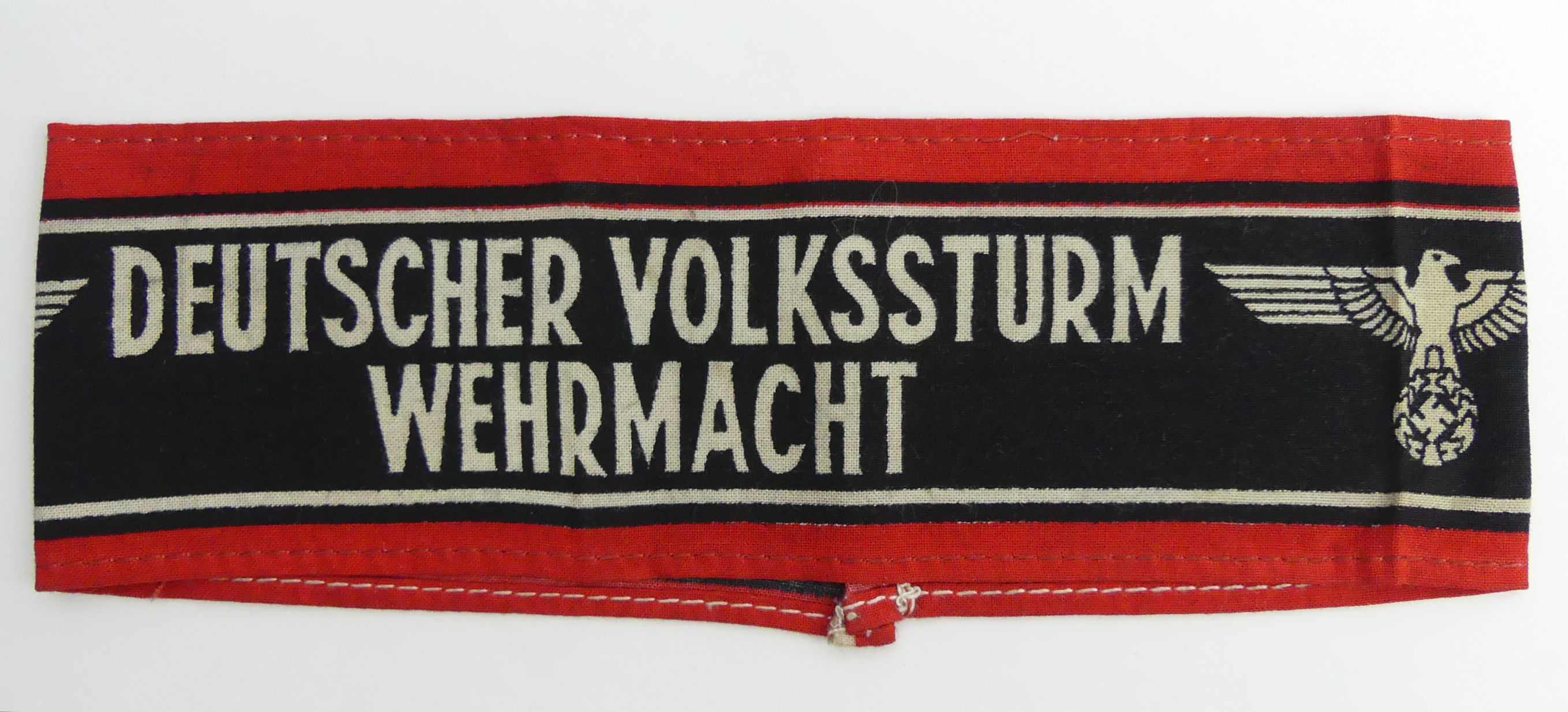 German Last Ditched "Deutscher Volkssturm Wehrmacht" armband from the Hanover region.