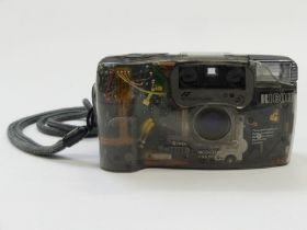 A limited edition Ricoh Skeleton 35 mm Panasonic camera.