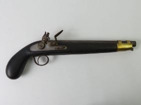 A reproduction flintlock pistol. 40 cm.