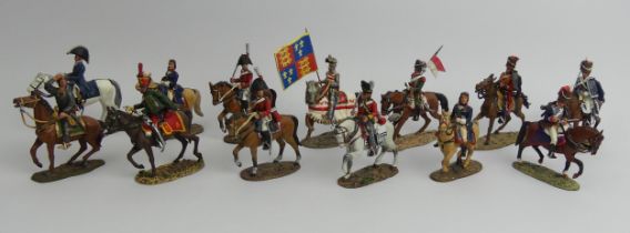 Thirteen Del Prado diecast cavalry figures.