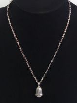 Georg Jensen 2007 silver pendant and chain, 14.3 grams, chain 44cm, pendant 2.5cm.