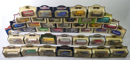 A collection of 40 Days Gone By boxed die cast vehicles.