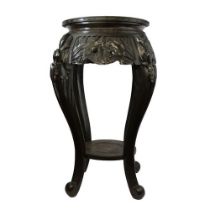 Early 2oth century Chinese carved wooden jardiniere stand. 77cm. Collection only.