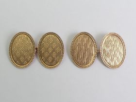 A pair of 9ct rose gold cufflinks, 9.7 grams, 19mm x 14mm.