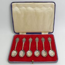 A cased set of 1937 Coronation teaspoons. 11 cm.