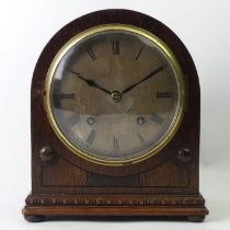 1920's oak chiming mantle clock.