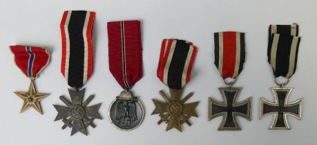 Various German medals including two Iron crosses.
