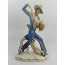Royal Dux porcelain, Tango figure group, No 3240, 38cm.