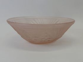 An Art Deco Jobling signed glass bowl. 21 x 7 cm.