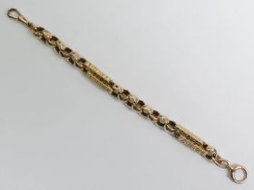 9ct gold bracelet converted from a watch chain, 18.6 grams, 19.5cm.