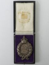 WWI Imperial German pilots badge, makers mark C.E Juncker Berlin to the reverse, silver 800 half