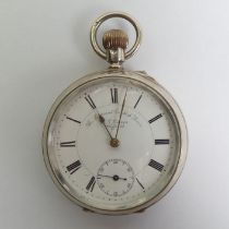 Express English lever silver pocket watch Chester 1901. 70 x 50 mm. Condition report: In working