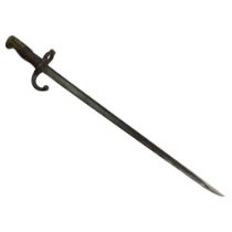 French Chassepot bayonet, the signed blade dated 1875, overall length 59.5 cm.