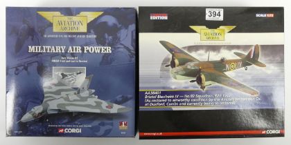 Two boxed Corgi diecast Aviation Archive 48303 Avro Vulcan B2 XH558 scale 1:44 and AA38401 Bristol