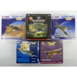 Five boxed Corgi diecast Aviation Archive war planes, AA32201 P51D Mustang "Old Crow", AA28103