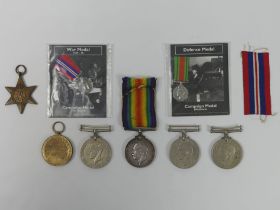 GS-49695 Pte. F. Swaysland R. Fus. WWI campaign medals along with four WWII campaign medals and