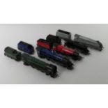 Five 00 gauge locomotives and tenders including Hornby "Silver Fox", "Britannia".