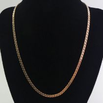 9ct rose gold chain necklace, 15.1 grams, 3.37mm, 45cm.