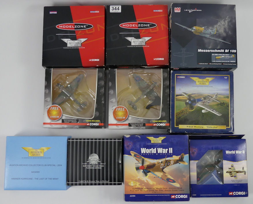 A box of diecast planes including Corgi, Oxford Diecast, various scales. - Image 2 of 2