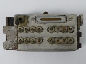 An RAF WWII Lancaster 16 way bomb release selector marked AM Ref No 50/656, 9.5cm x 20cm.
