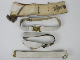 Edward VII 9th Battalion Manchester Regiment sash along with a belt with silver fittings assayed for