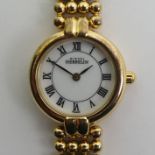 Michel Herbelin gold tone ladies quartz watch, 24mm wide inc. button. Condition report: In working