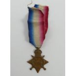 A WWI 1914/15 Star to Pte J Hopkinson 8830 Lancashire Fusiliers, killed in action 4/6/1915 with