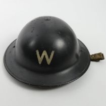 WWII British air raid wardens helmet dated 1939.