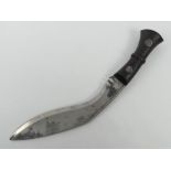 A WWII British Burma Gurkha issue kukri, blade 29cm.