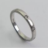 Platinum full eternity diamond ring, 3.6 grams, 2.45mm, size N.