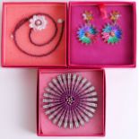 Boxed Butler and Wilson floral earrings, floral pendant and star design brooch.