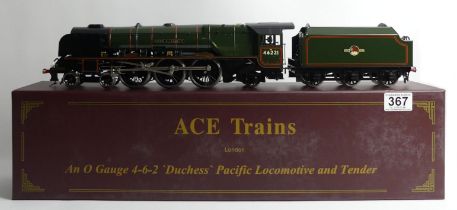 Ace trains 0 gauge 4-6-2 Duchess Pacific locomotive and tender 'Queen Elizabeth', 46221, post 57