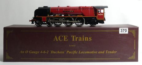 Ace trains 0 gauge 4-6-2 Duchess Pacific locomotive 'City of London' 46245, BR red, boxed.