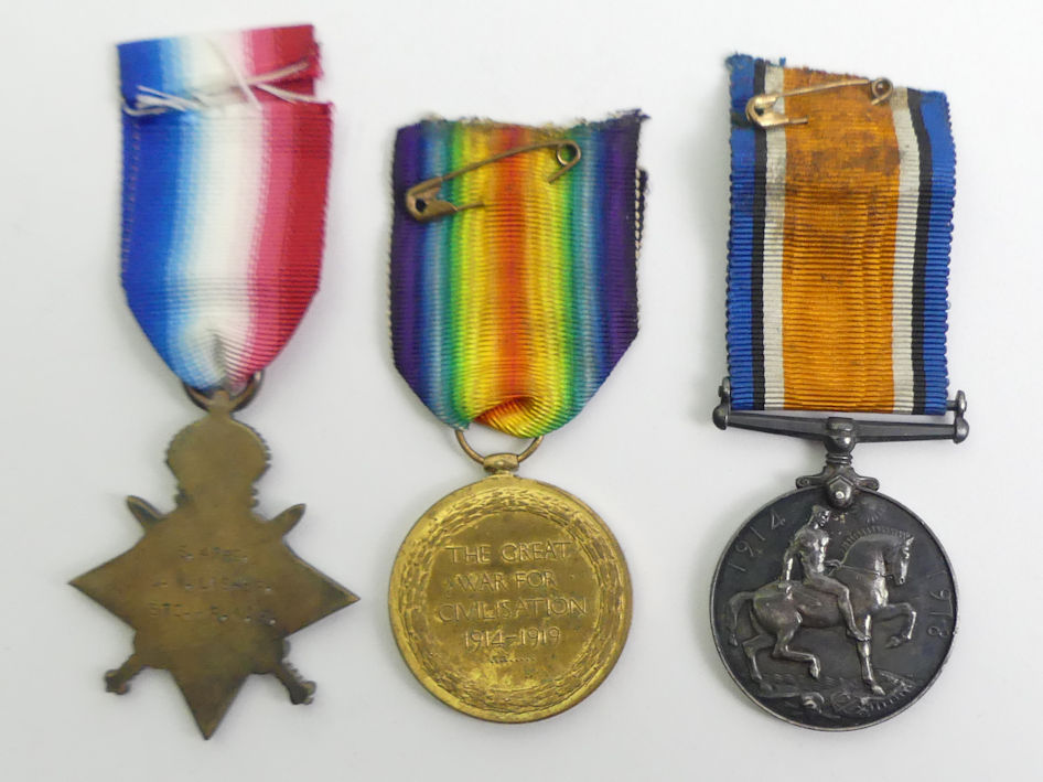 World War I medal pair to 795580 F.W Singleton R.A together with a WWI 1914/15 star to J.W Lisher. - Image 2 of 4