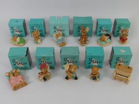 Eleven boxed Pendelfin rabbits including Nipper, Digit, Peeps and Wakey.