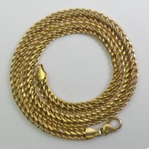 9ct gold double flat curb link 41cm chain necklace, 10.6 grams, 6 mm wide.