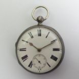 Victorian silver Fusee movement pocket watch, London 1887, W. Watson, 53mm x 75mm. Condition Report:
