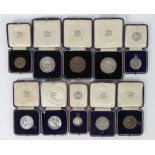 Ten army sports medals including a hall marked silver cricket medal.