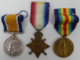 A WWI trio to Cpl. W.S. Marriott, Royal Engineers 1914/15, Star medal 34885, War medal 34865 and