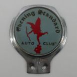 Evening Standard Auto Club car badge. 11 x 9 cm.