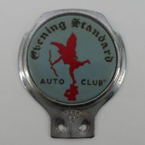 Evening Standard Auto Club car badge. 11 x 9 cm.
