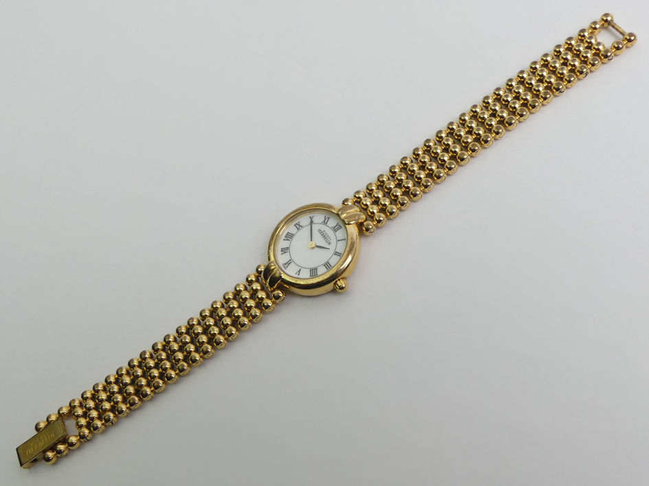 Michel Herbelin gold tone ladies quartz watch, 24mm wide inc. button. Condition report: In working - Image 3 of 3