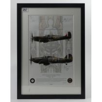 A framed and glazed 75th Anniversary of the Battle of Britain a tribute to 'The Few' 1940-2015