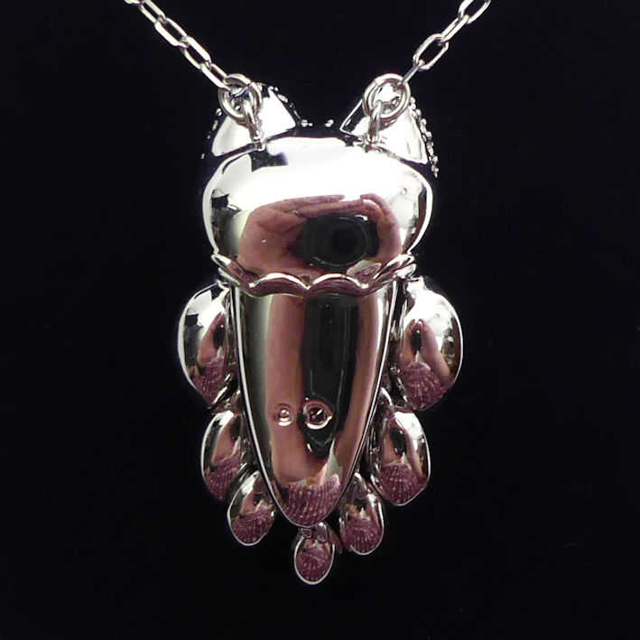 Swarovski crystal owl pendant necklace, boxed, pendant 37mm long. - Image 3 of 4