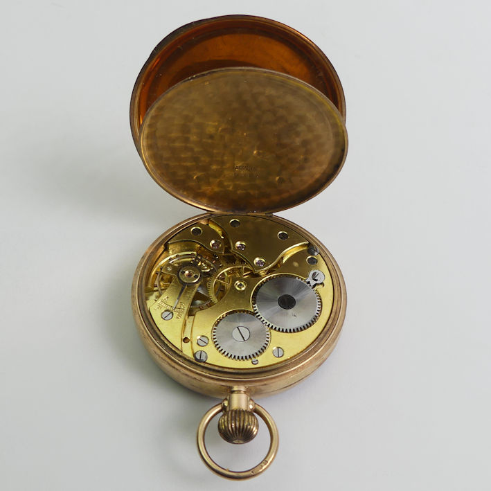 Gents 9ct gold open face pocket watch, c.1928, 81 grams gross, 47mm x 65mm. Condition Report: In - Image 3 of 4