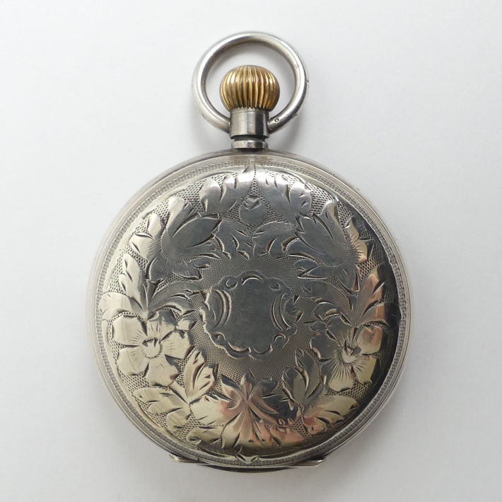Silver full hunter Hebdomas Swiss movement 8 day pocket watch. 50 x 70 mm. Condition report: In - Image 3 of 5