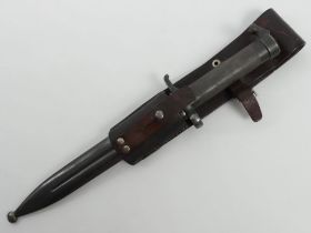 A Swedish model 1896 bayonet and scabbard marked EJAB, blade 20cm.