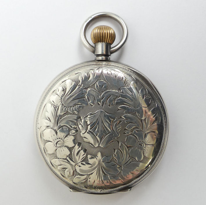 Silver full hunter Hebdomas Swiss movement 8 day pocket watch. 50 x 70 mm. Condition report: In - Image 4 of 5